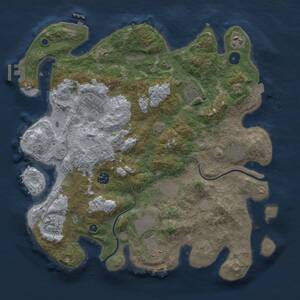 Thumbnail Rust Map: Procedural Map, Size: 3800, Seed: 92945106, 15 Monuments