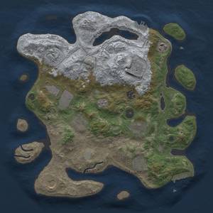 Thumbnail Rust Map: Procedural Map, Size: 3500, Seed: 1744015545, 17 Monuments