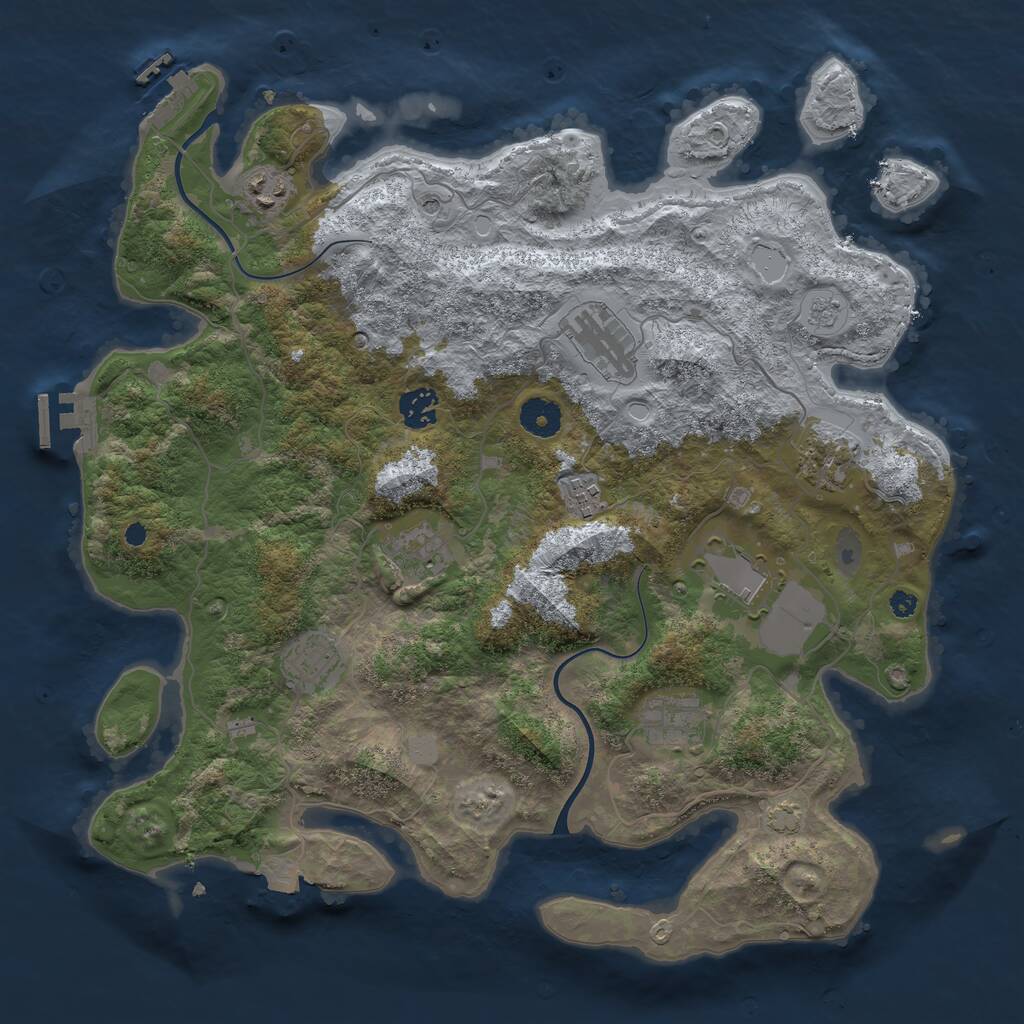 Rust Map: Procedural Map, Size: 3800, Seed: 92945096, 15 Monuments