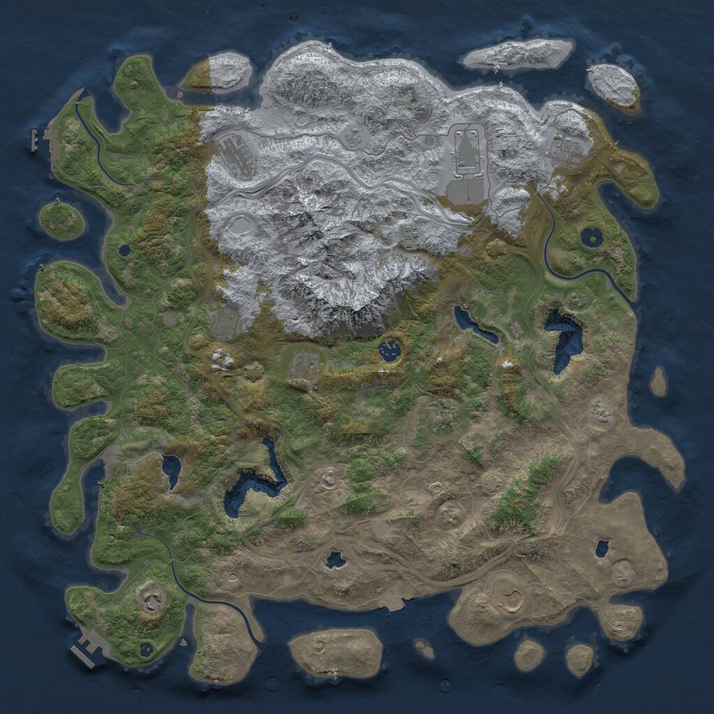 Rust Map: Procedural Map, Size: 5000, Seed: 18559688, 16 Monuments