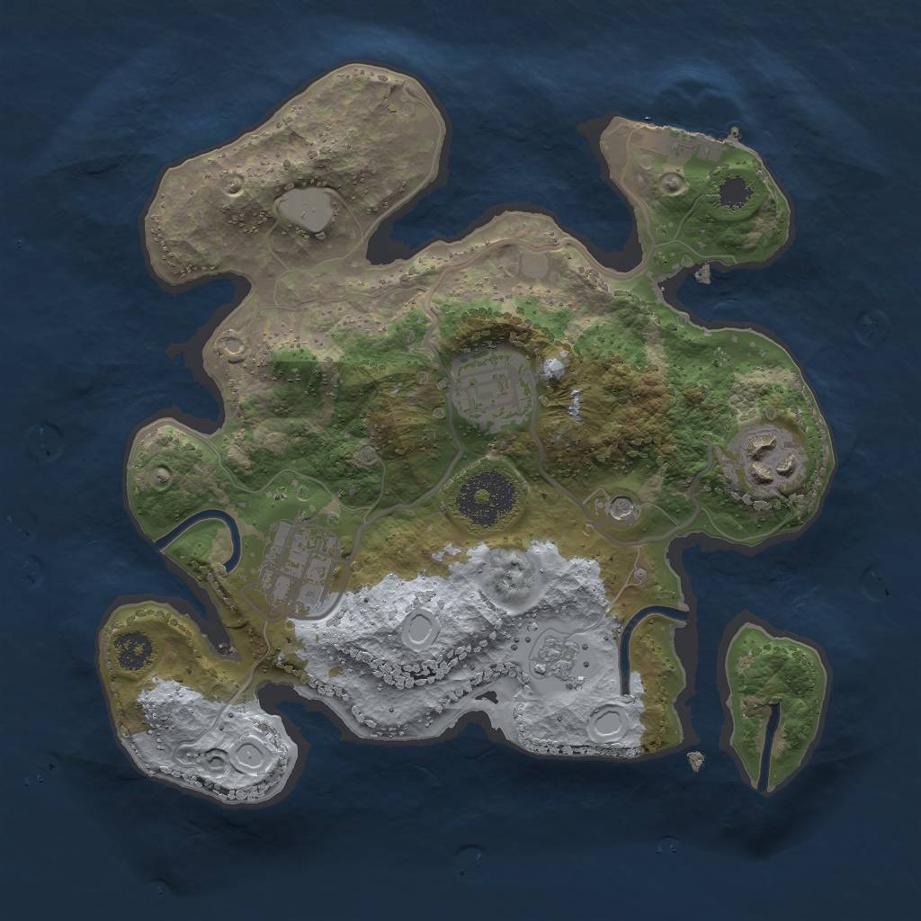 Rust Map: Procedural Map, Size: 2500, Seed: 13566523, 9 Monuments