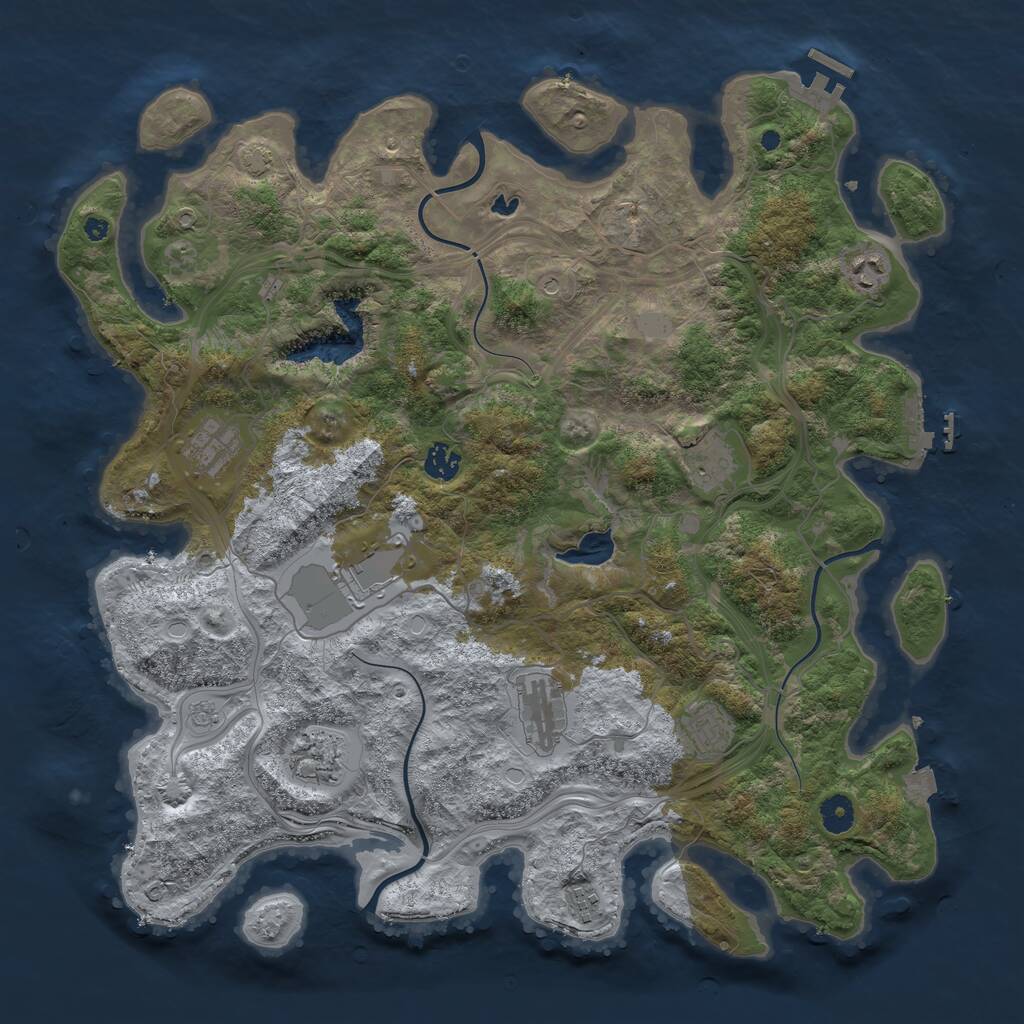 Rust Map: Procedural Map, Size: 4250, Seed: 1085752285, 15 Monuments