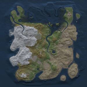 Thumbnail Rust Map: Procedural Map, Size: 3750, Seed: 666777123, 14 Monuments