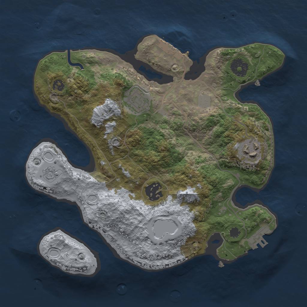 Rust Map: Procedural Map, Size: 2600, Seed: 252501136, 9 Monuments