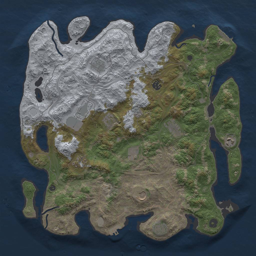 Rust Map: Procedural Map, Size: 4250, Seed: 160223, 18 Monuments