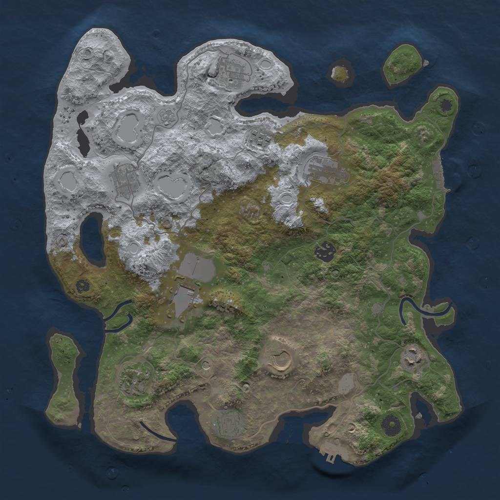 Rust Map: Procedural Map, Size: 3750, Seed: 160223, 17 Monuments