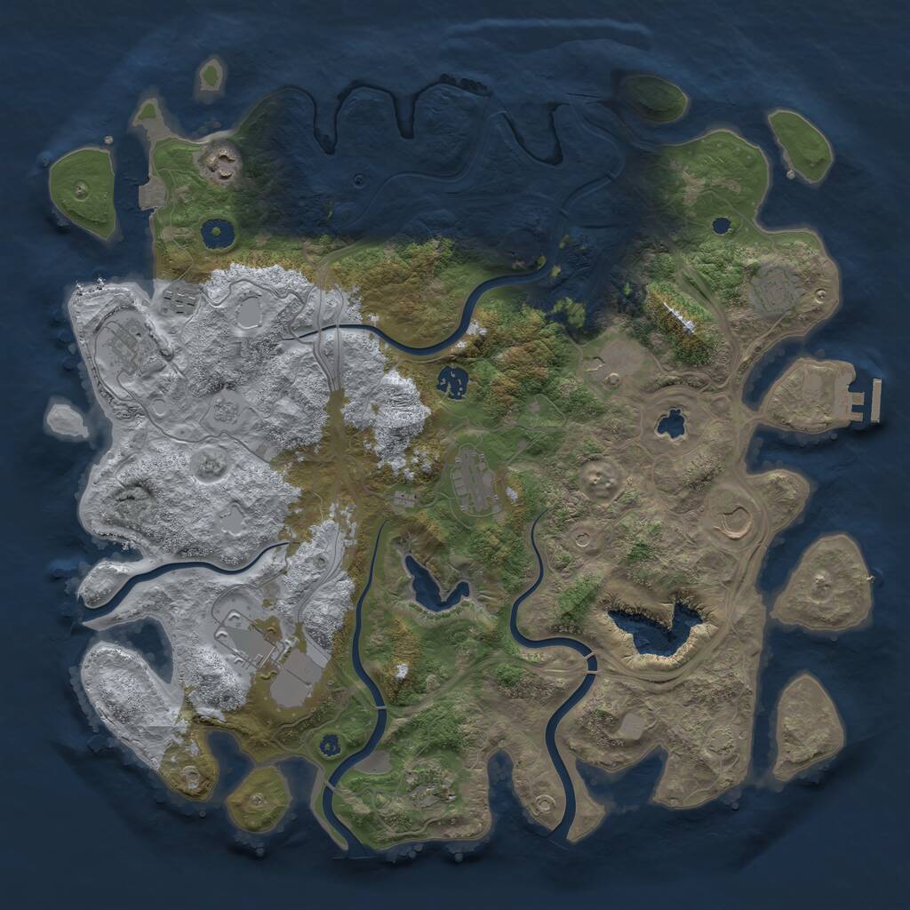 Rust Map: Procedural Map, Size: 4250, Seed: 1247488286, 15 Monuments