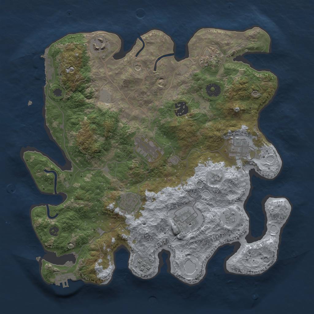 Rust Map: Procedural Map, Size: 3250, Seed: 109813469, 15 Monuments