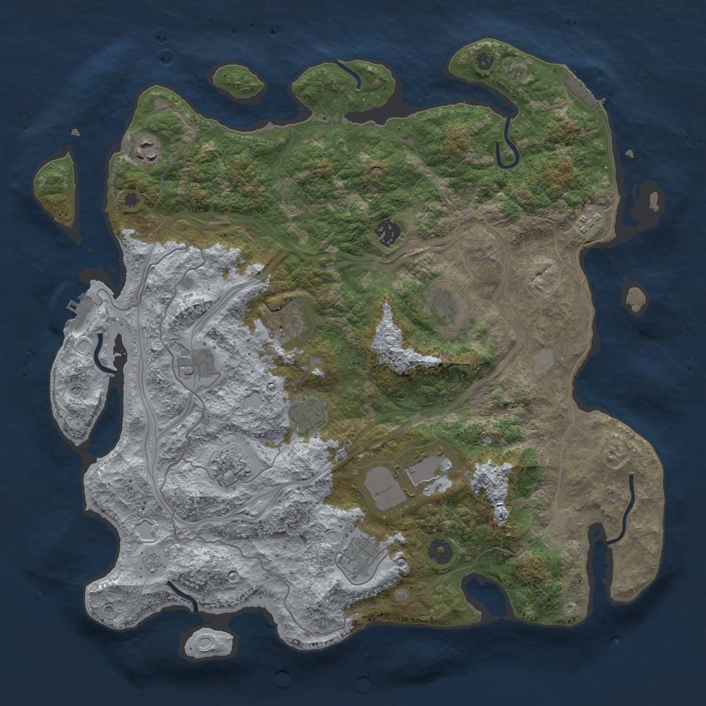 Rust Map: Procedural Map, Size: 4250, Seed: 2095137969, 17 Monuments