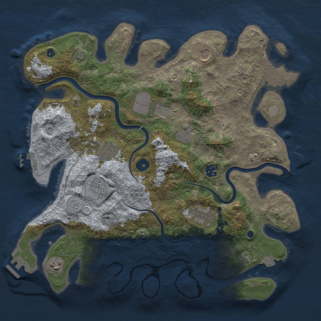 Rust Map: Procedural Map, Size: 3800, Seed: 632947, 15 Monuments