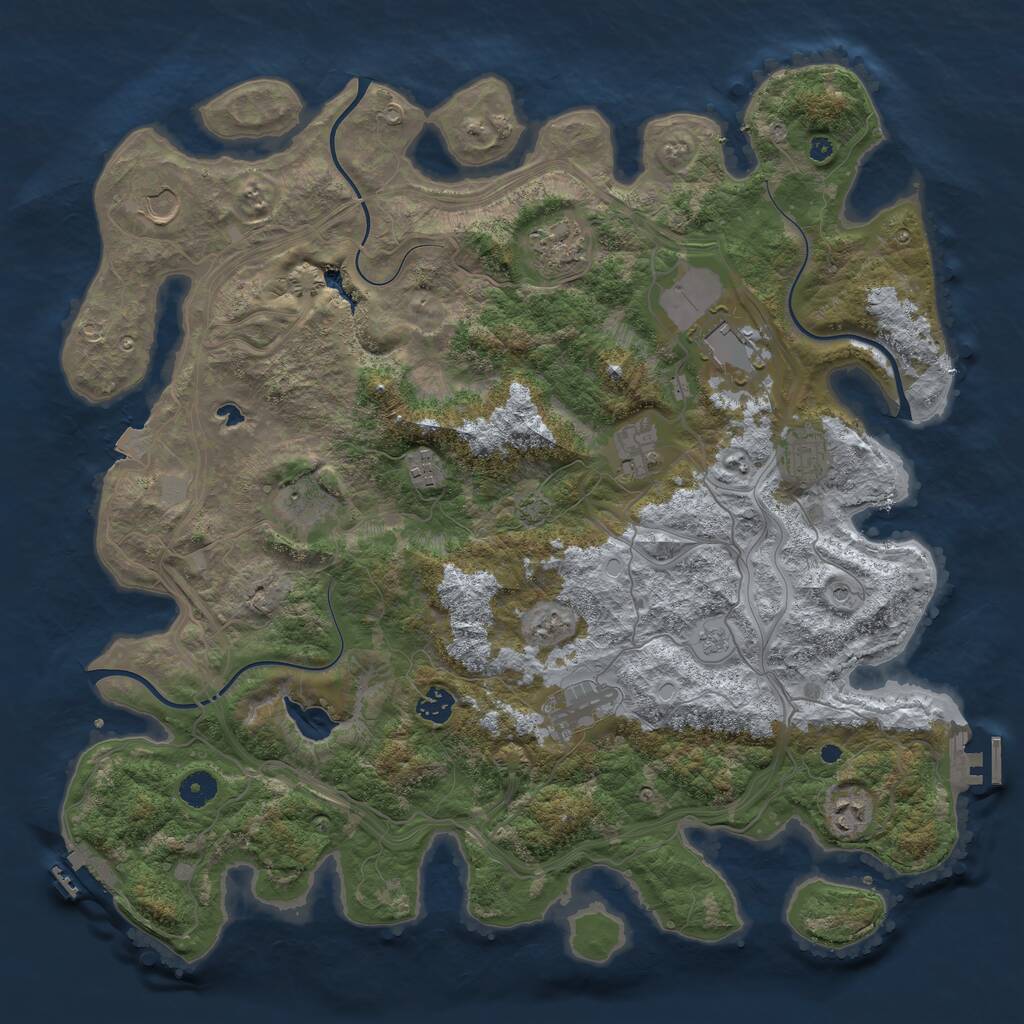 Rust Map: Procedural Map, Size: 4300, Seed: 2367, 16 Monuments