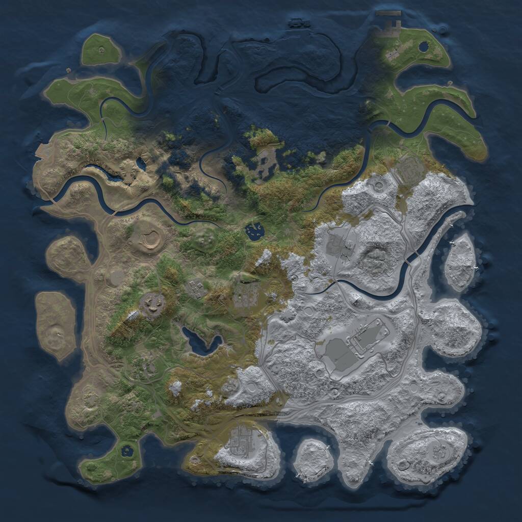Rust Map: Procedural Map, Size: 4250, Seed: 426483764, 17 Monuments