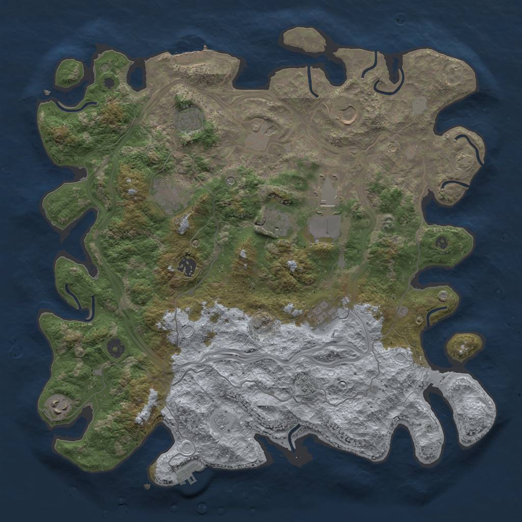 Rust Map: Procedural Map, Size: 4250, Seed: 31056, 18 Monuments