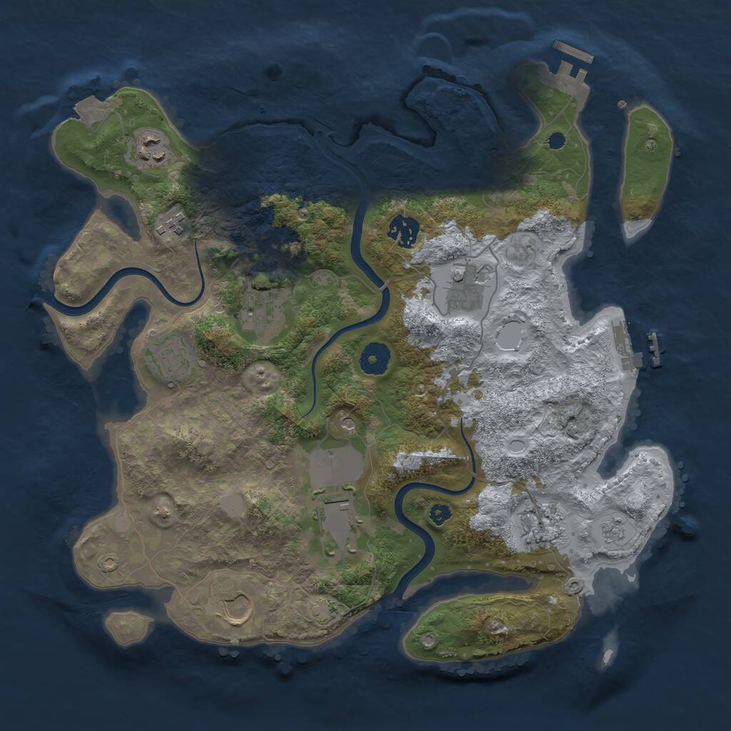 Rust Map: Procedural Map, Size: 3500, Seed: 665129902, 15 Monuments