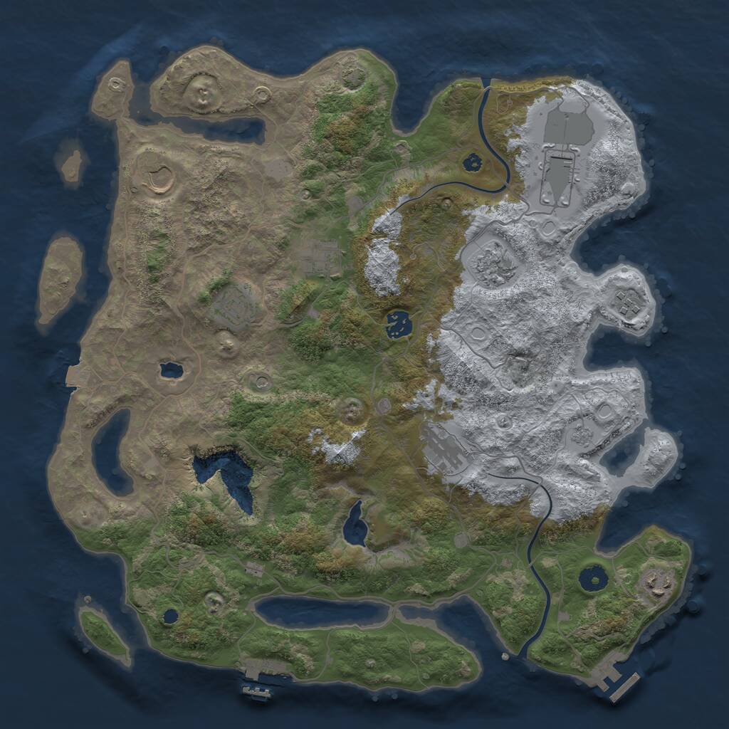 Rust Map: Procedural Map, Size: 4000, Seed: 285663, 15 Monuments