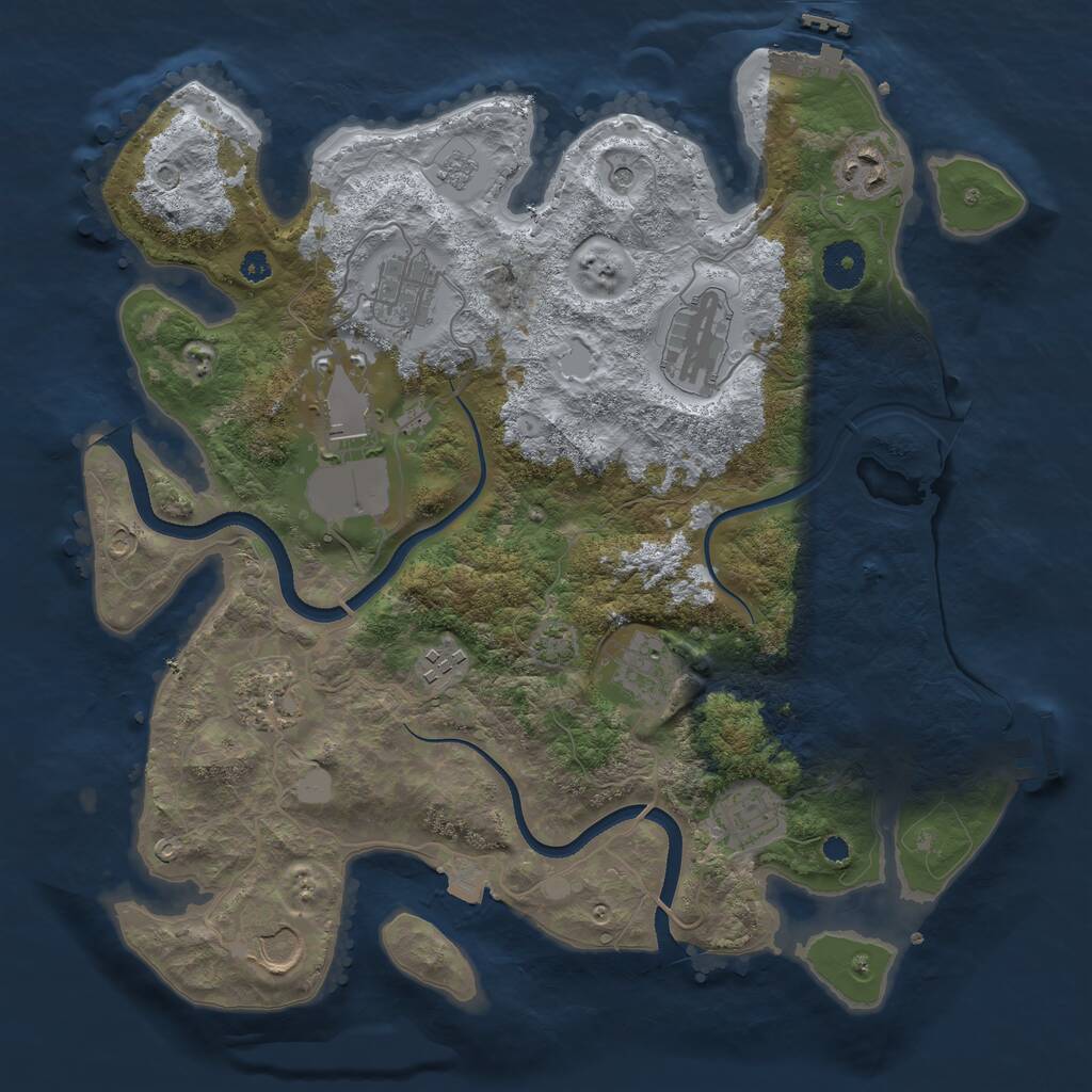 Rust Map: Procedural Map, Size: 3500, Seed: 96976072, 15 Monuments