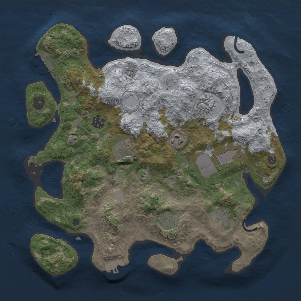 Rust Map: Procedural Map, Size: 3500, Seed: 8178864, 15 Monuments