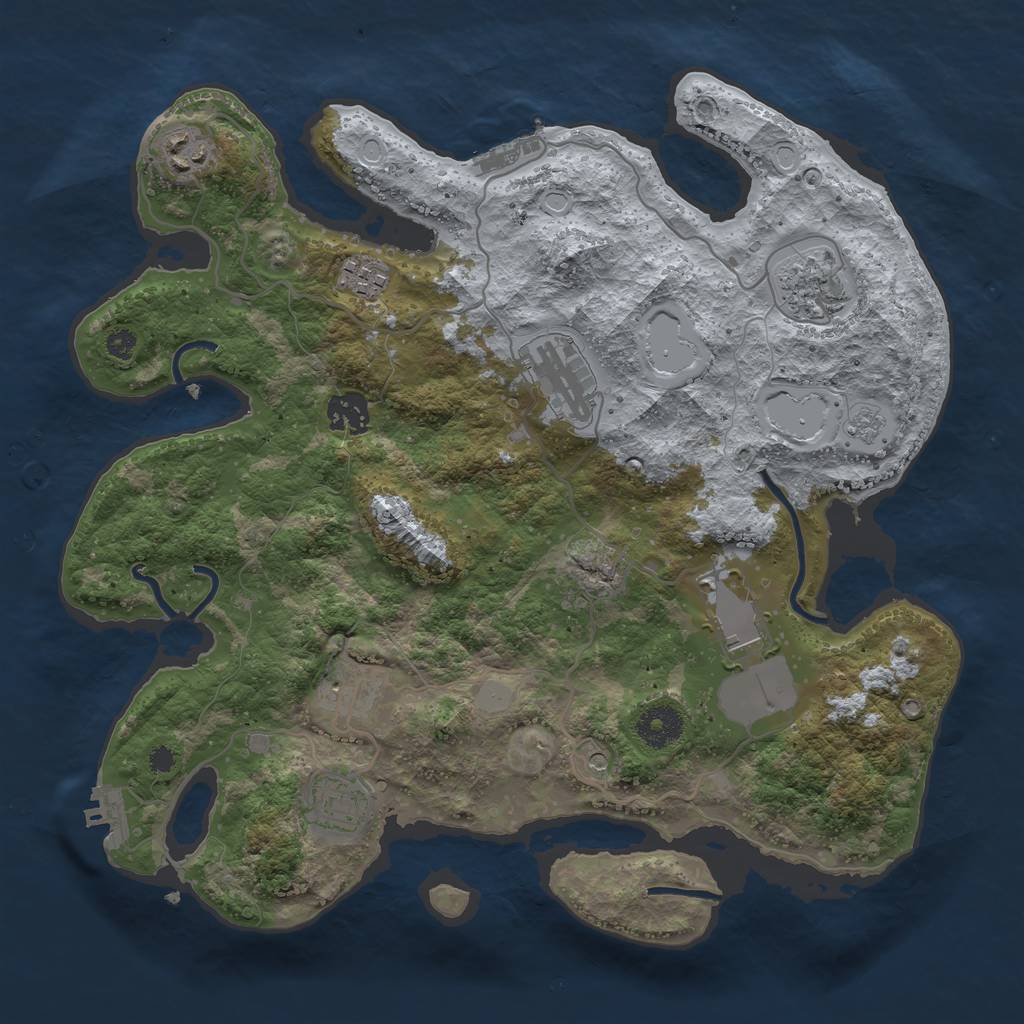 Rust Map: Procedural Map, Size: 3500, Seed: 40426369, 15 Monuments