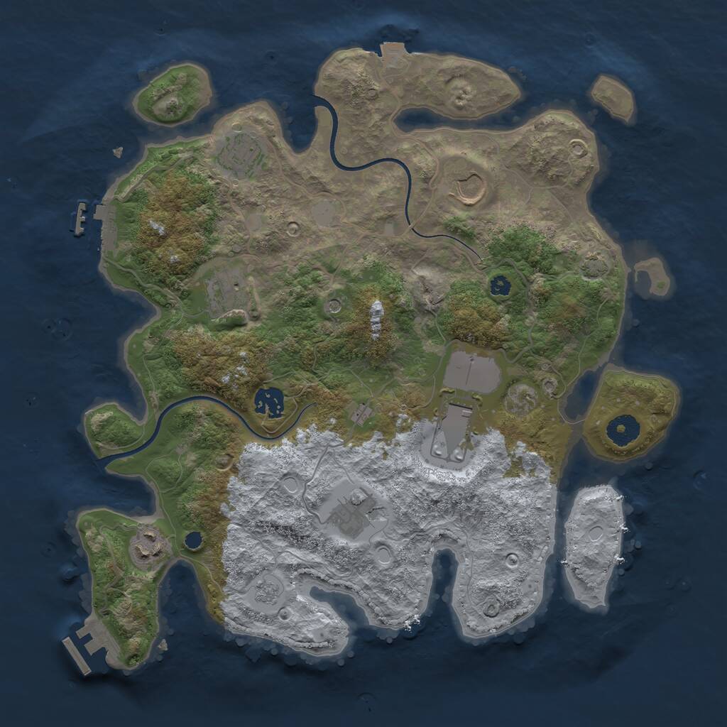 Rust Map: Procedural Map, Size: 3500, Seed: 98544859, 13 Monuments
