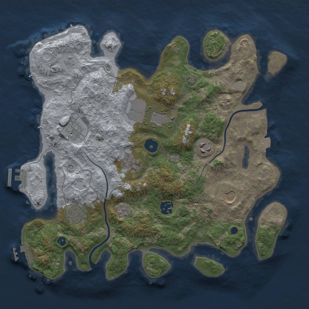 Rust Map: Procedural Map, Size: 3500, Seed: 1757855096, 14 Monuments