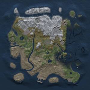 Thumbnail Rust Map: Procedural Map, Size: 3500, Seed: 256796356, 13 Monuments