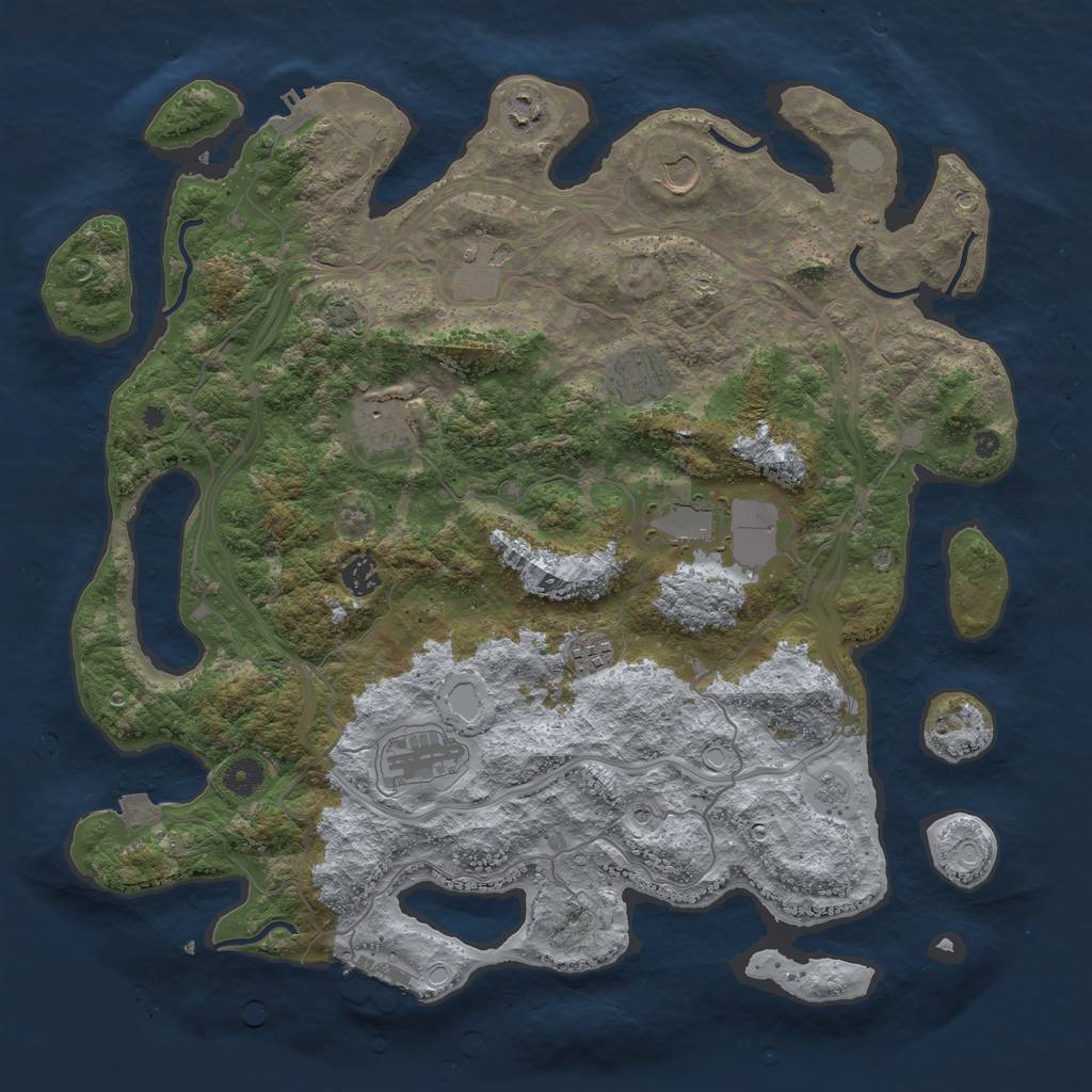 Rust Map: Procedural Map, Size: 4250, Seed: 1678518328, 17 Monuments