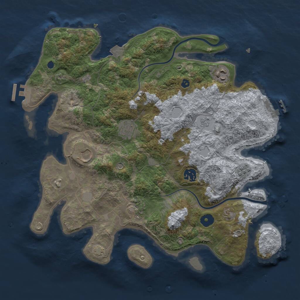 Rust Map: Procedural Map, Size: 3500, Seed: 67835572, 12 Monuments