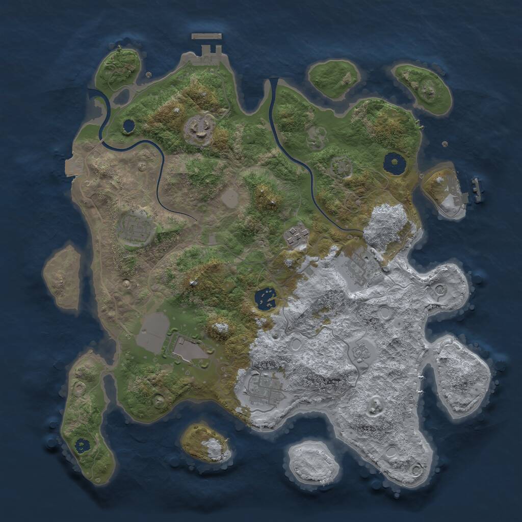 Rust Map: Procedural Map, Size: 3500, Seed: 99146903, 13 Monuments