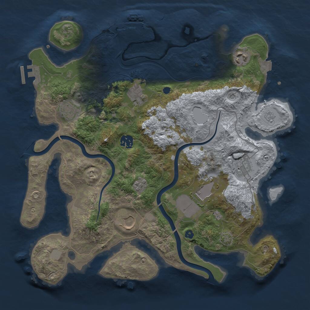 Rust Map: Procedural Map, Size: 3500, Seed: 14734231, 14 Monuments