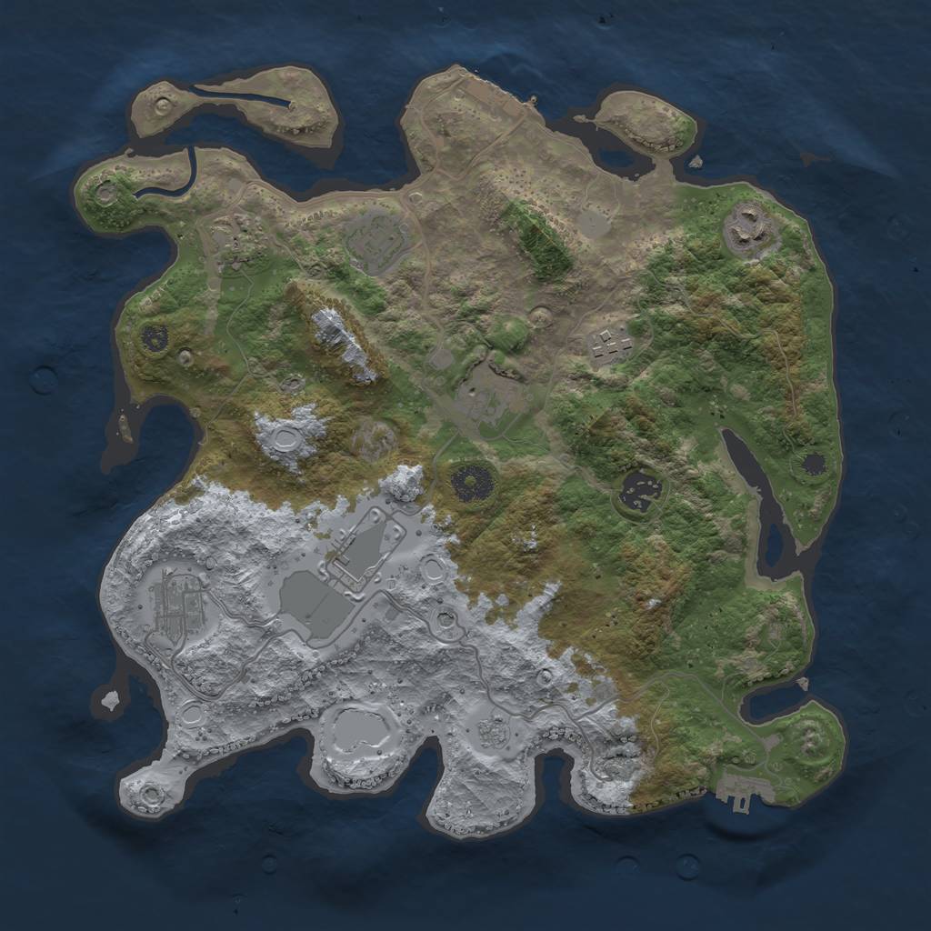 Rust Map: Procedural Map, Size: 3500, Seed: 81333074, 15 Monuments