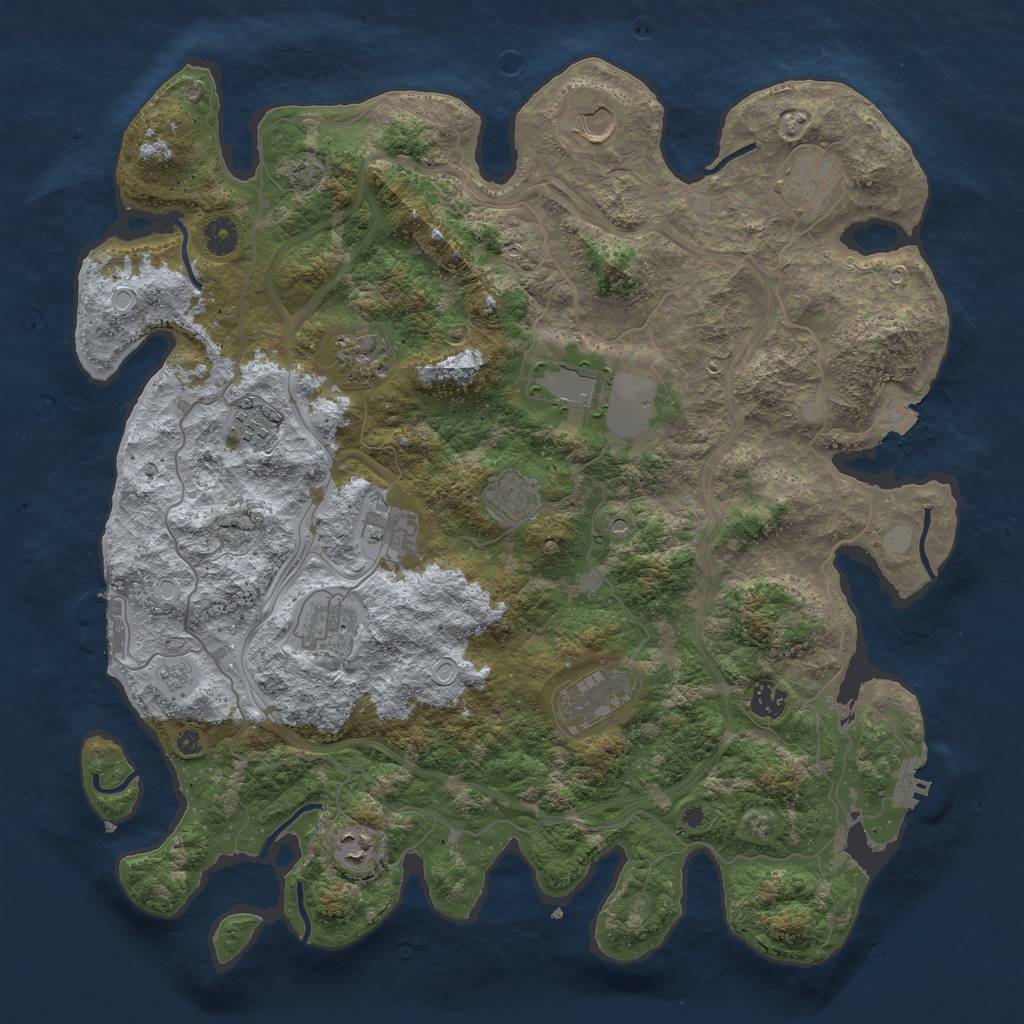Rust Map: Procedural Map, Size: 4250, Seed: 1836091084, 19 Monuments