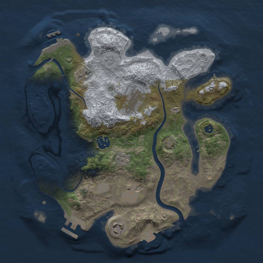 Rust Map: Procedural Map, Size: 3000, Seed: 14349, 11 Monuments