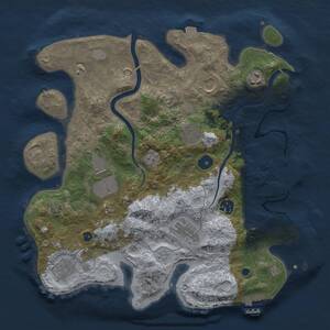 Thumbnail Rust Map: Procedural Map, Size: 3500, Seed: 36401602, 14 Monuments