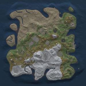 Thumbnail Rust Map: Procedural Map, Size: 3500, Seed: 36401602, 17 Monuments