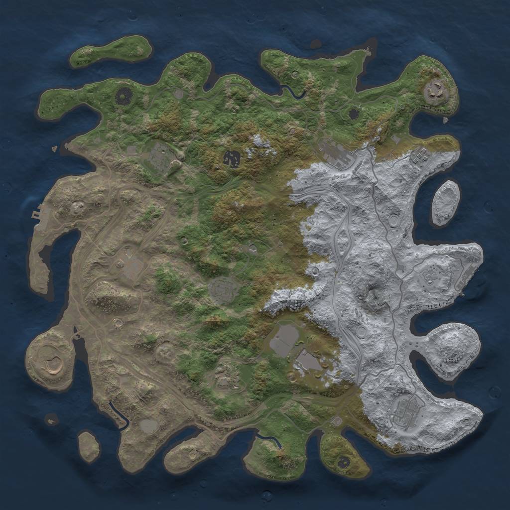 Rust Map: Procedural Map, Size: 4250, Seed: 1006741723, 18 Monuments