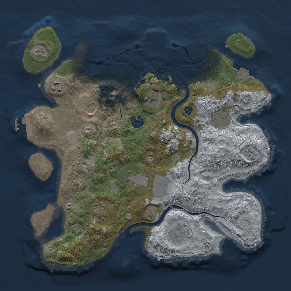 Rust Map: Procedural Map, Size: 3500, Seed: 95645153, 15 Monuments
