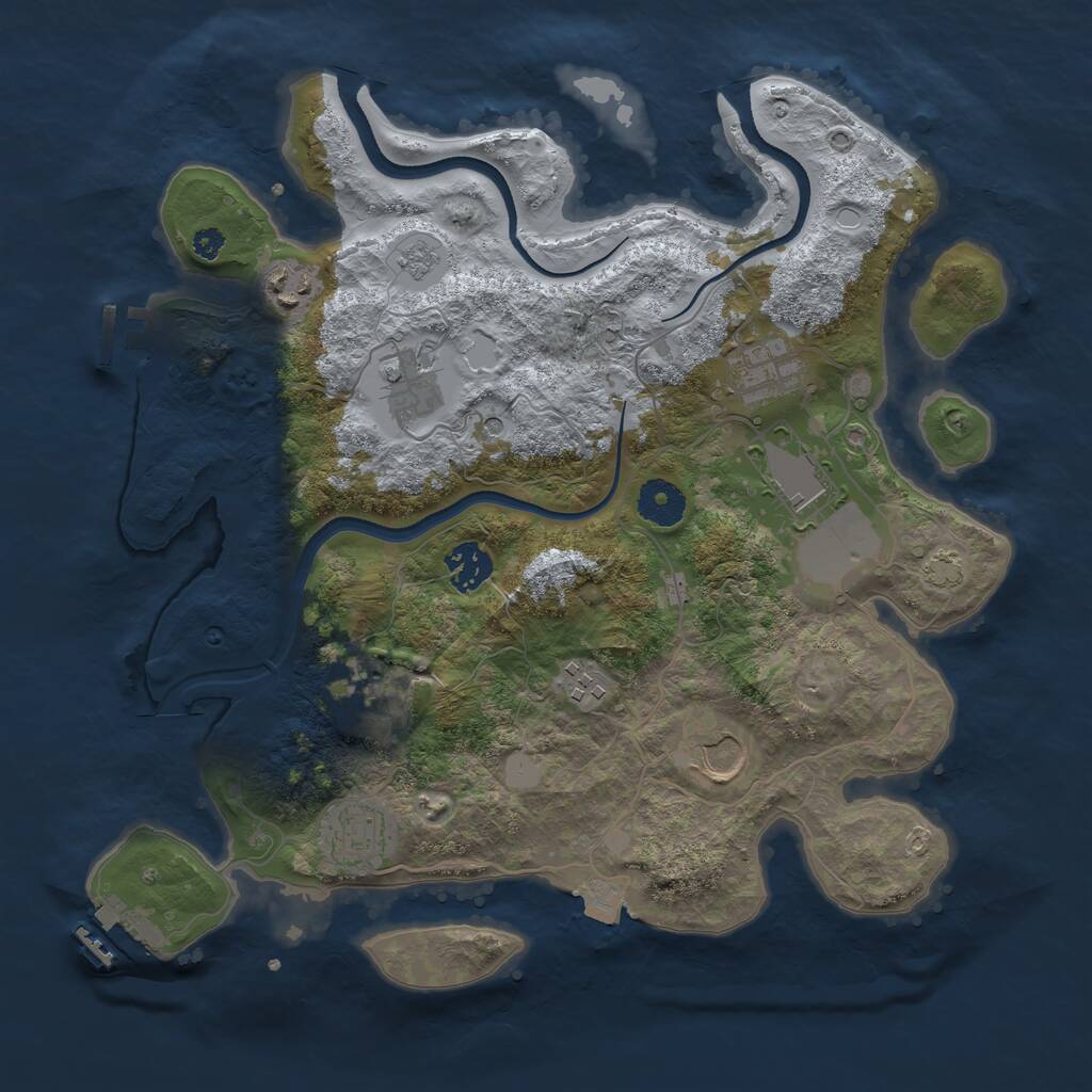 Rust Map: Procedural Map, Size: 3500, Seed: 91571004, 15 Monuments