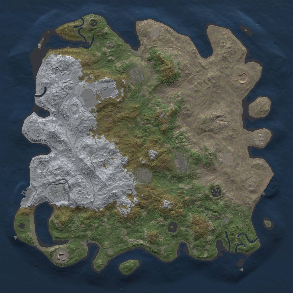 Rust Map: Procedural Map, Size: 4250, Seed: 31717513, 17 Monuments