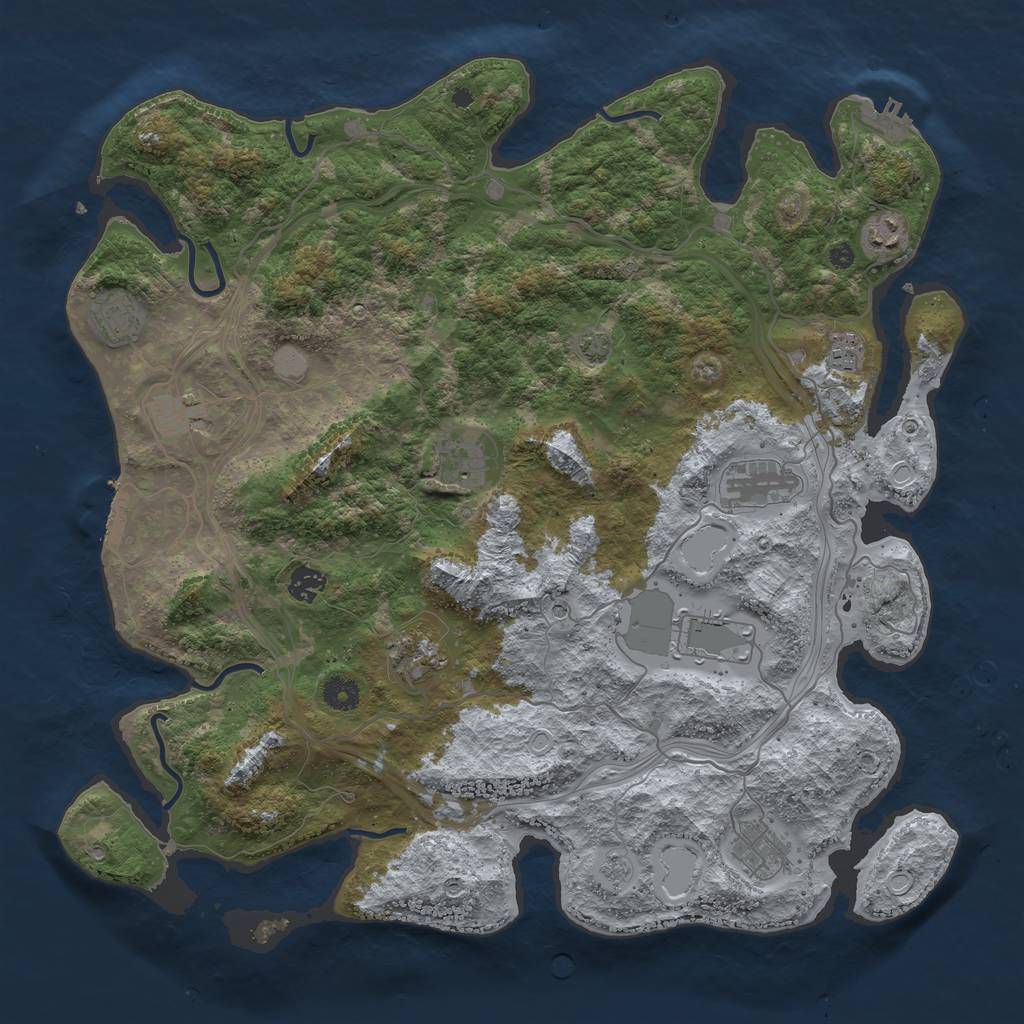 Rust Map: Procedural Map, Size: 4250, Seed: 1651550069, 18 Monuments