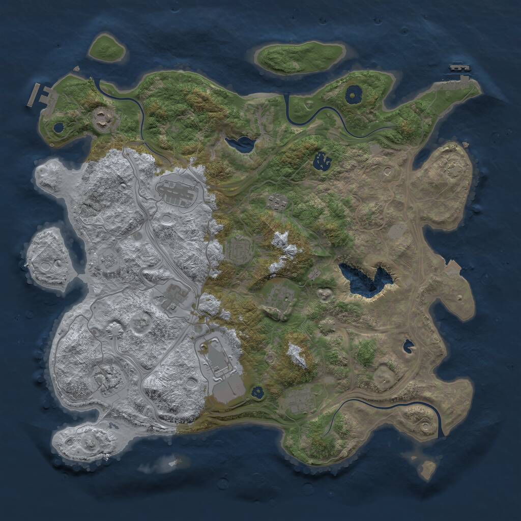 Rust Map: Procedural Map, Size: 4250, Seed: 2263883, 16 Monuments