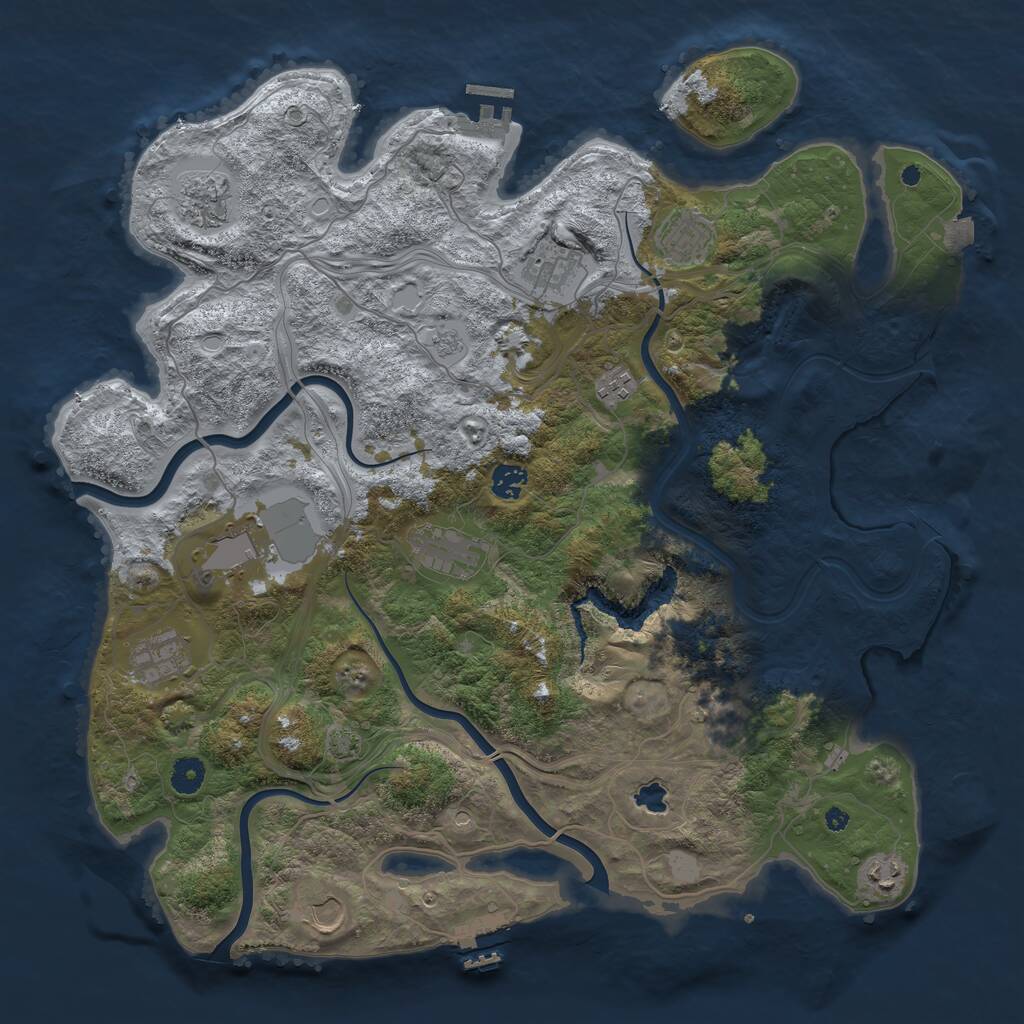 Rust Map: Procedural Map, Size: 4300, Seed: 87879, 17 Monuments