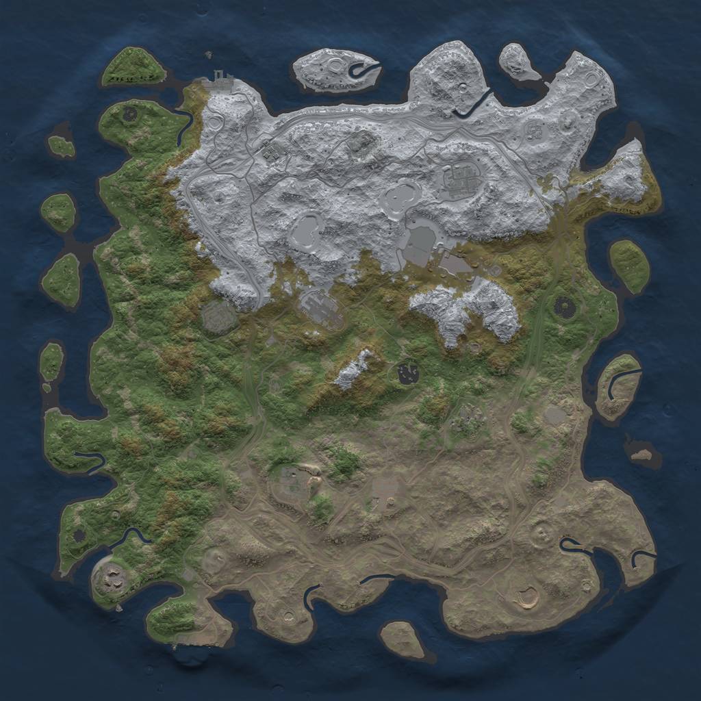 Rust Map: Procedural Map, Size: 4800, Seed: 1380322720, 18 Monuments