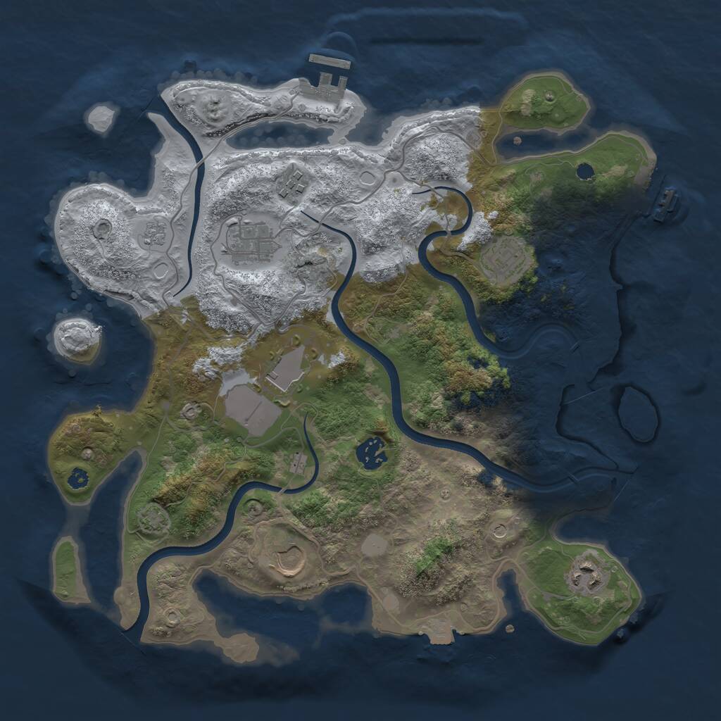 Rust Map: Procedural Map, Size: 3500, Seed: 10111865, 13 Monuments