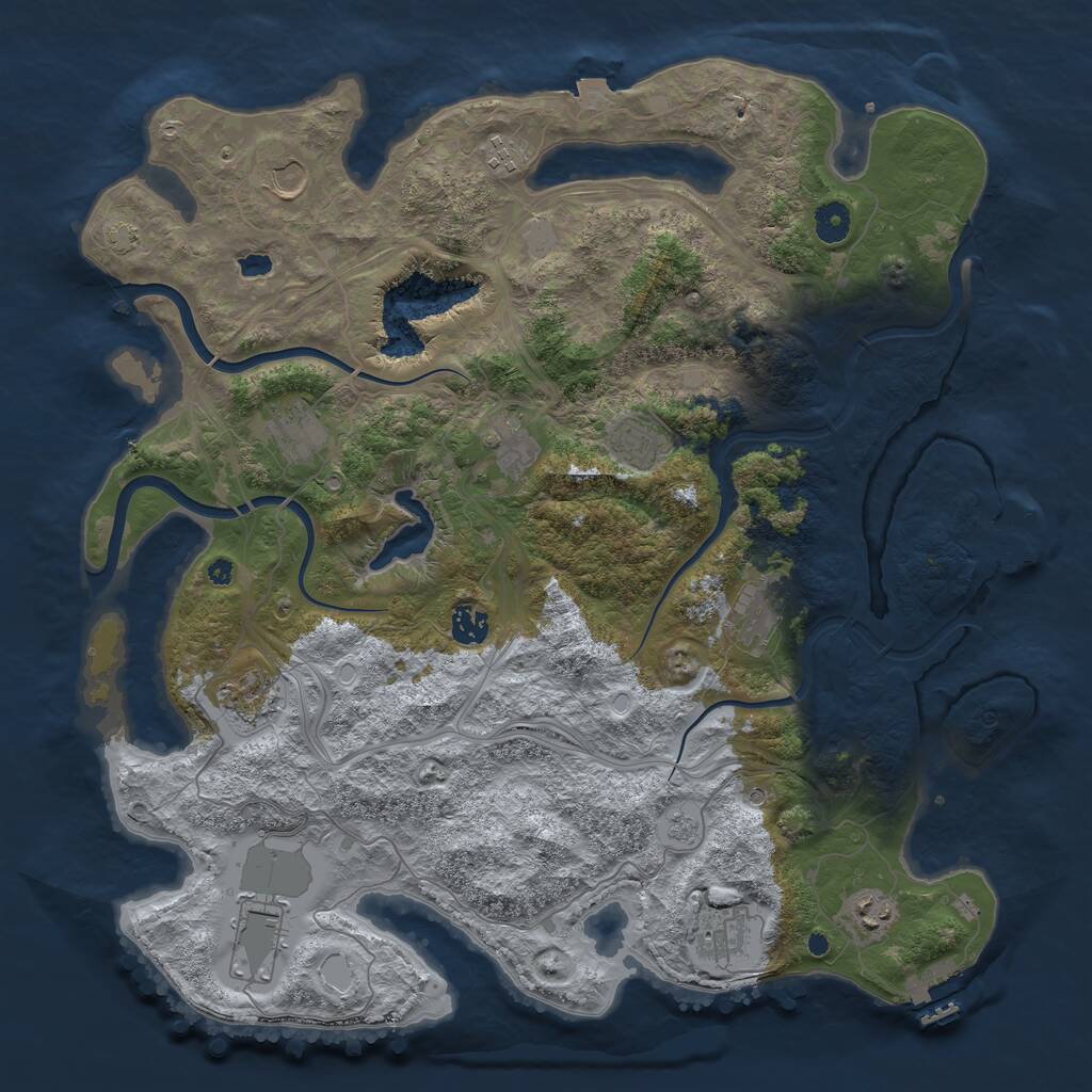 Rust Map: Procedural Map, Size: 4250, Seed: 4321, 17 Monuments