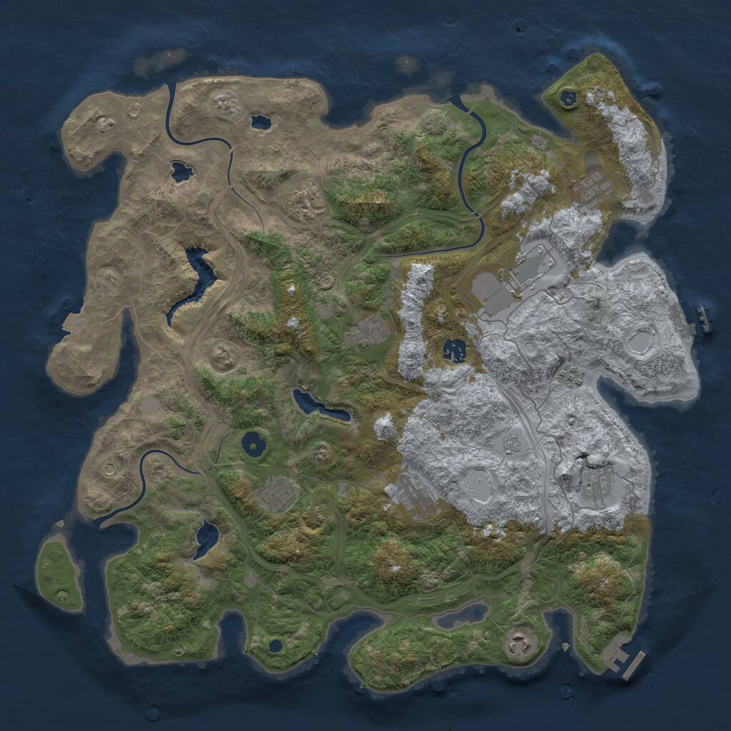Rust Map: Procedural Map, Size: 4500, Seed: 73125788, 16 Monuments