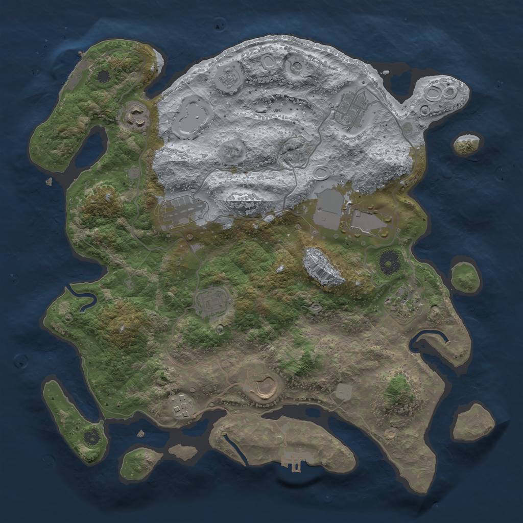 Rust Map: Procedural Map, Size: 3500, Seed: 1117803838, 15 Monuments