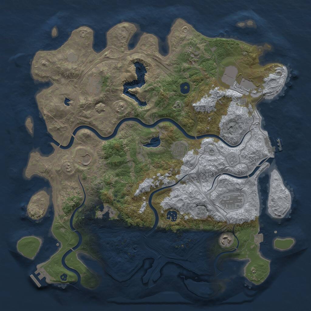 Rust Map: Procedural Map, Size: 4250, Seed: 135021796, 16 Monuments