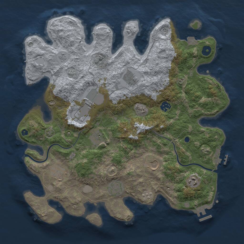 Rust Map: Procedural Map, Size: 3750, Seed: 348997739, 15 Monuments
