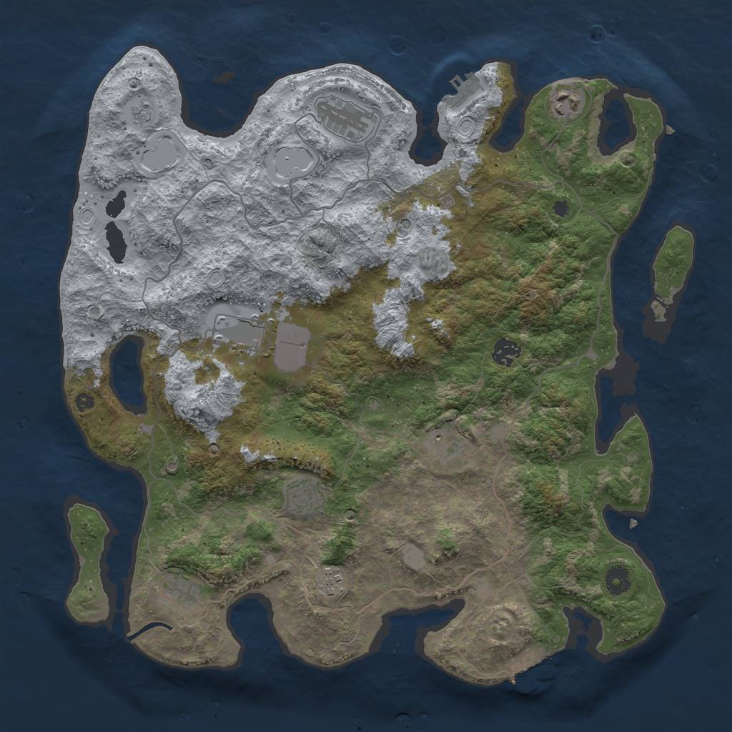 Rust Map: Procedural Map, Size: 4000, Seed: 160223, 15 Monuments