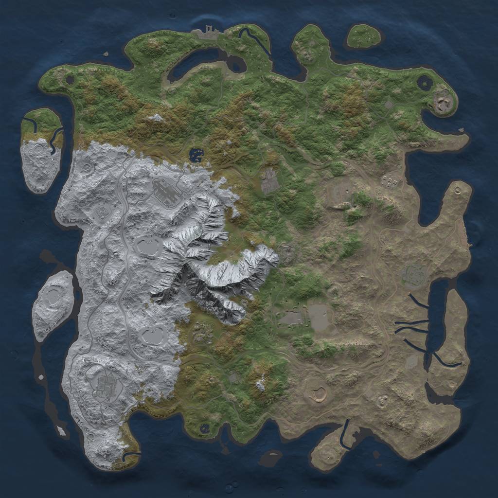 Rust Map: Procedural Map, Size: 5000, Seed: 675465675, 18 Monuments